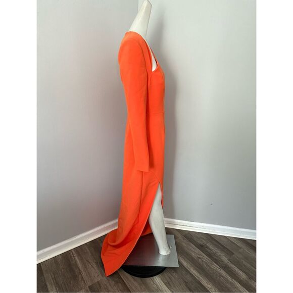 Safiyaa Ottavia Asymmetric Crepe Gown in Orange US 8 $1815 - Picture 7 of 12